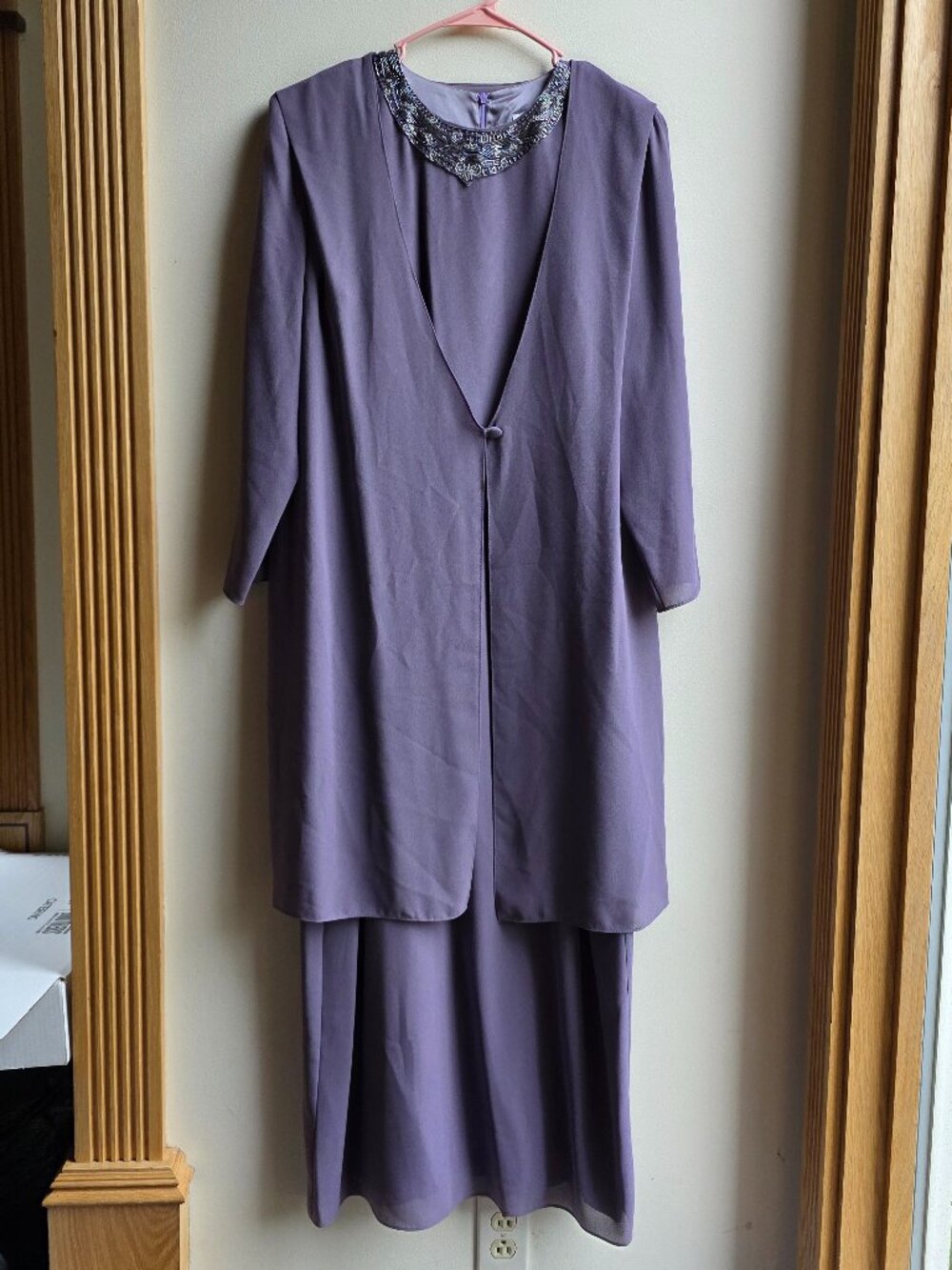 After Dark Lavender Beaded 2-Piece Formal Dress Set Size 16 WP